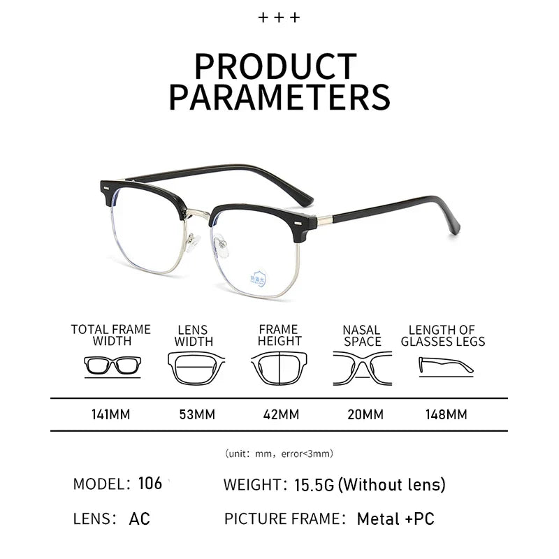 Light Blue Blocking Glasses Photochromic Rectangle Eyewear For Office And Computer Use Fall 2026 TikTok Viral Gift