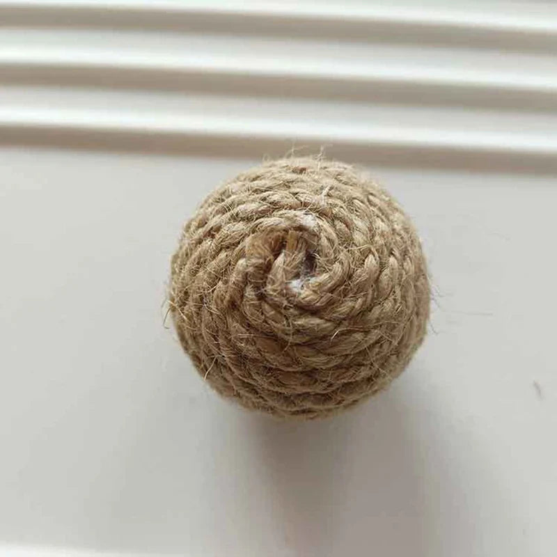 Handmade 5PCS Sisal Cat Sounding Balls - Interactive Toy for Kittens