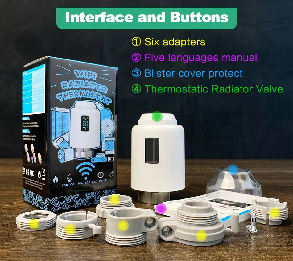 Smart Thermostatic Radiator Valve WiFi Radiator Thermostat Fall 2025 Smart Household Voice Assistant Ready