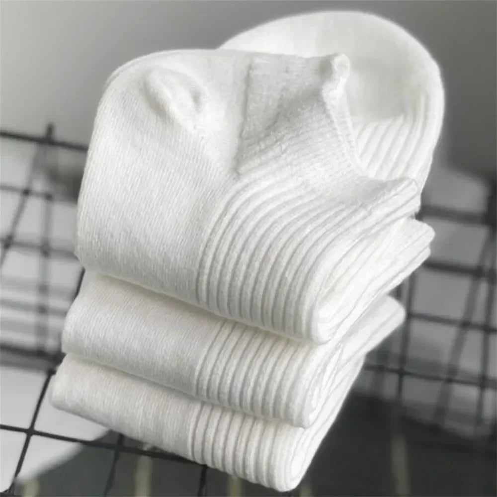 Plush women's invisible ankle socks 5-pack - 100% cotton sweat-absorbing low-cut boat socks