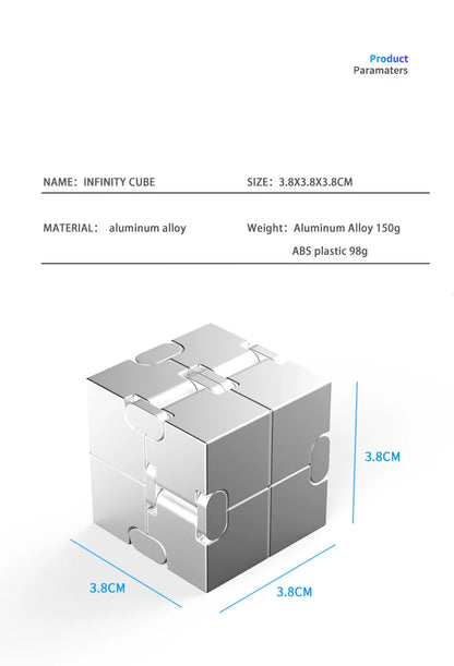 Metal Magic Cube Stress Relief Toy Travel-Friendly Puzzle Focus