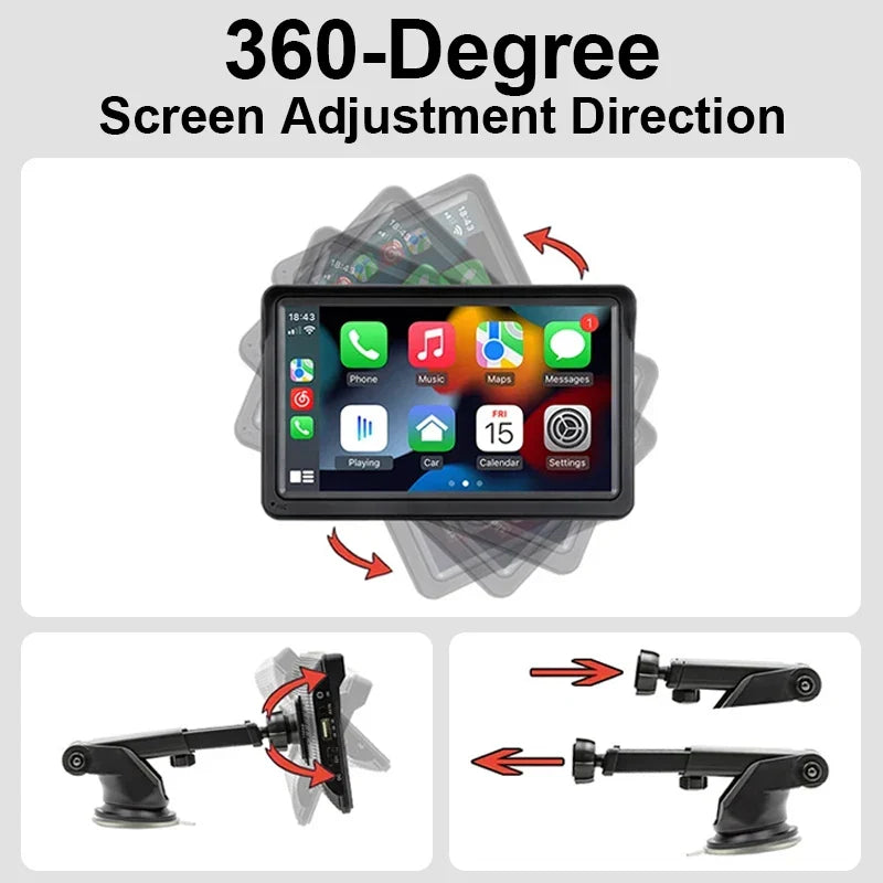 CarPlay2025 Edition Cordless Head Unit 7 Inch In Dash Car Stereo Universal Touch Screen Cordless Android Auto Fall