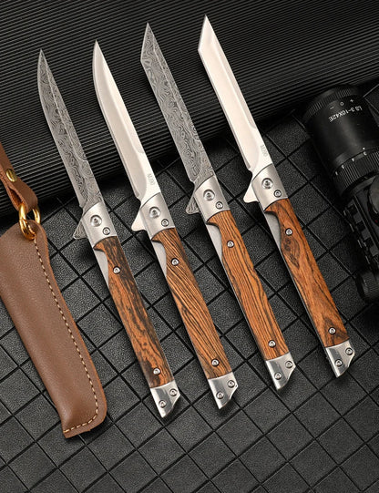 Outdoor Camping Multi-Use EDC 2026 – Damascus Pattern Folding Pocket Knife Stainless Steel