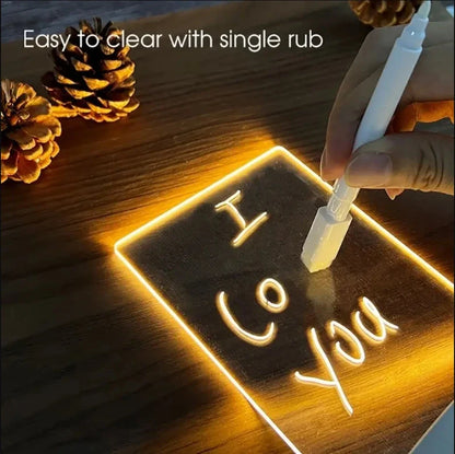 LED Creative Message Board Night Light - USB Doodle Lamp for Kids, A Fun Valentine's Day Gift