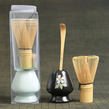 Matcha Whisk Bamboo Tea Kit With Stand Spoon Handmade