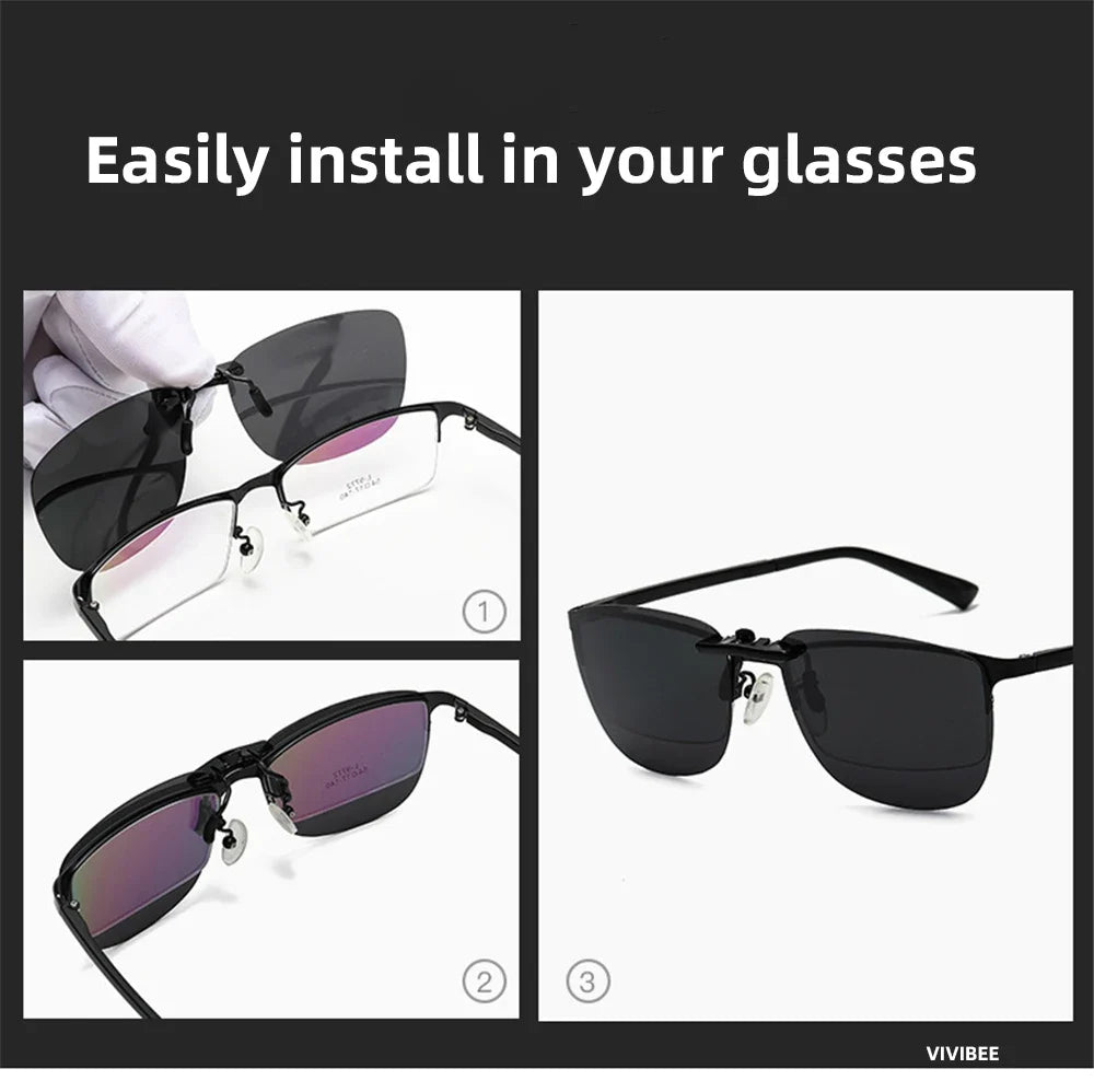 Sunglasses Clip-On Polarized Square Frames UV400 Anti-Glare Night Driving Summer 2026 Trend