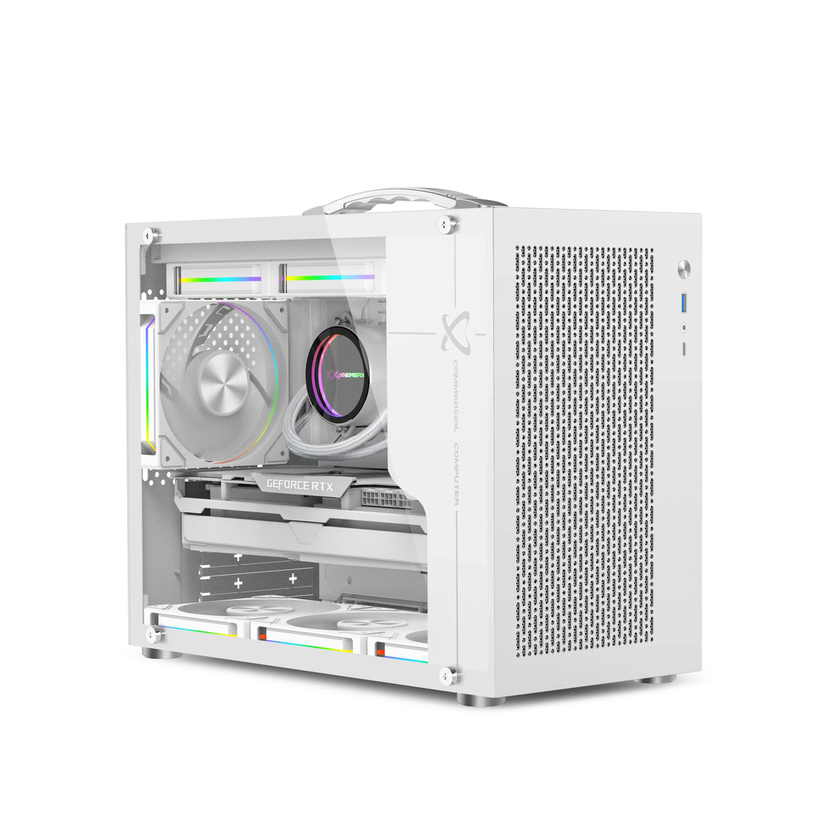 ITX Mini PC Case Transparent Side 240mm Water Cooling