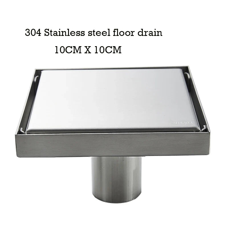 Floor Drain Invisible Square Shower Drain Anti Odor Stainless Steel Simple Clean 2026 Household Renovation Trend