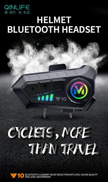 Water-Resistant Hands-Free Call Music Speaker Universal Fit 2026 – Bluetooth 5.3 Motorcycle Helmet Headset Y10
