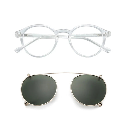 Clip2026 Edition On Sunglasses Retro Round Frames Anti Blue Light Polarizing Clip Ons Summer