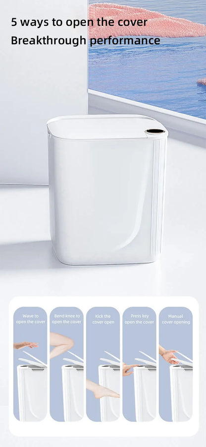 Smart Sensor Trash Can 20L Type C Battery-Powered Bathroom