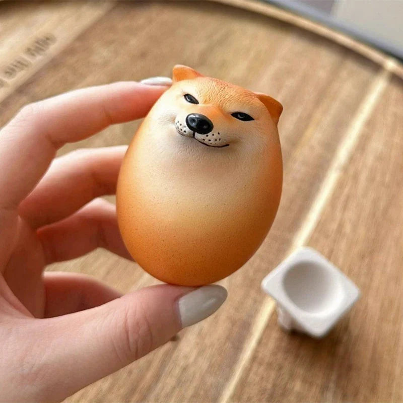 Plush Squeeze Shiba Inu Egg Shape Desk Decor - Fun Household Office Gift, Stress Relief Ornament