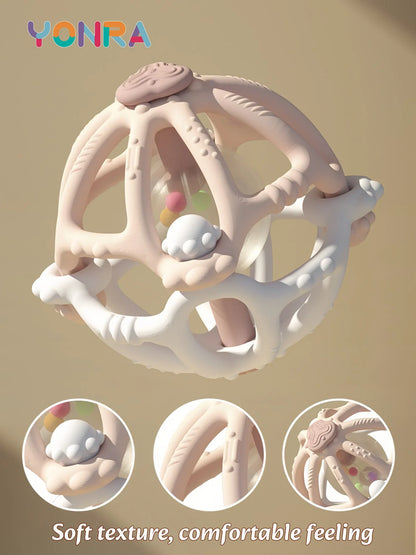 Teether Silicone Rattle Orb Montessori Newborn Sensory Toys