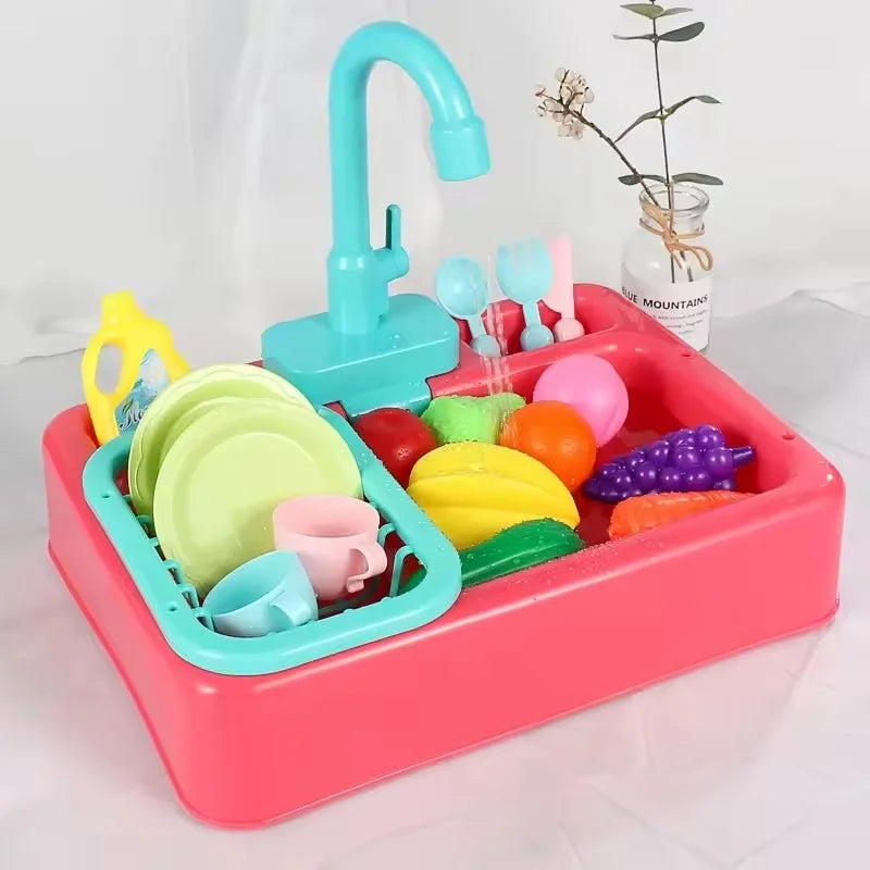 Kids Play Kitchen Sink Set with Water Circulation System for Educational Role Play and Imaginative Fun-2