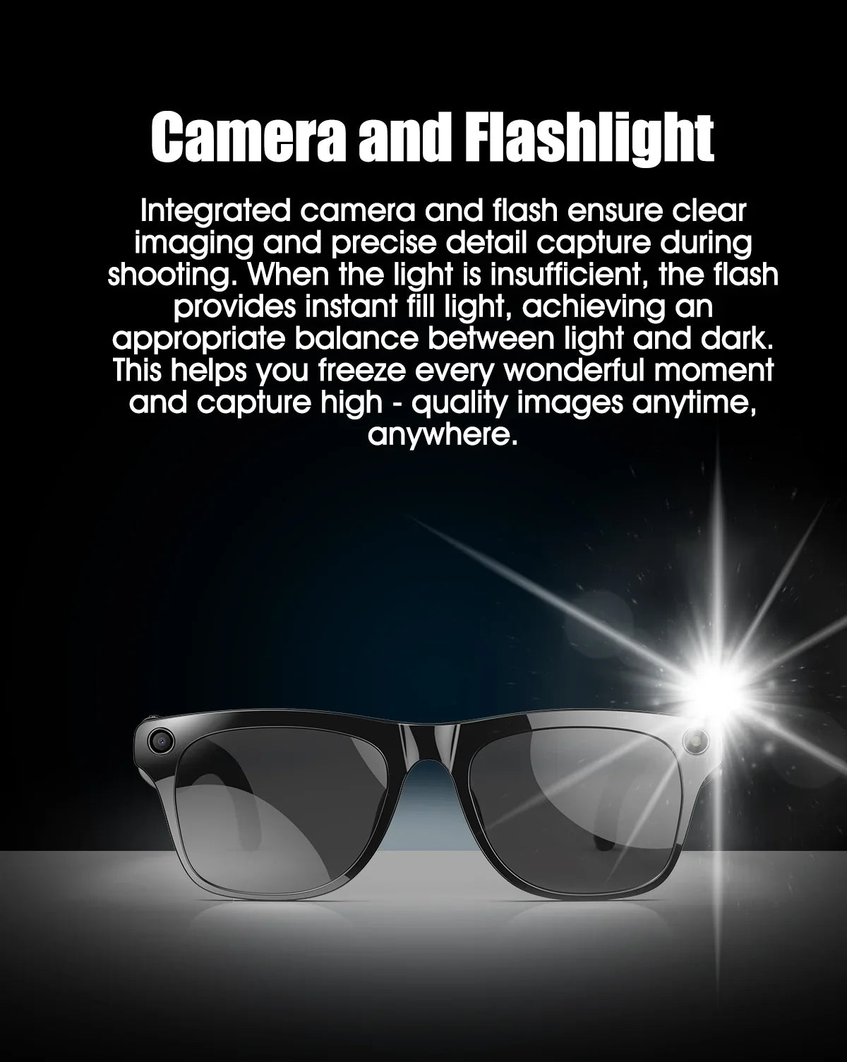 AI Smart Camera Glasses Bluetooth Call Voice Assistant