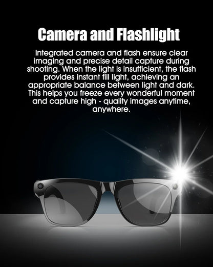 AI Smart Camera Glasses Bluetooth Call Voice Assistant
