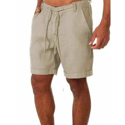 Variant image for Lightweight Breathable Cotton Linen Summer Shorts for Men, Relaxed Fit Casual Beach Wear-7
