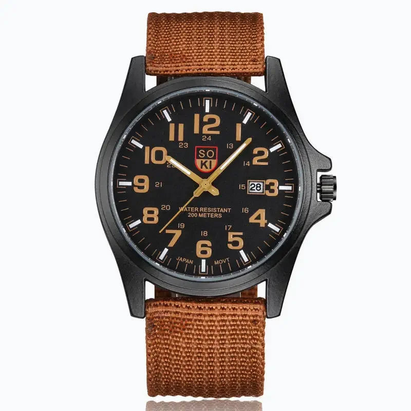 Watch Nylon Strap Quartz Military Style Sturdy