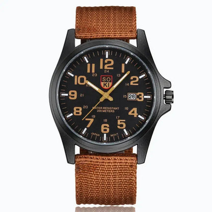 Watch Nylon Strap Quartz Military Style Sturdy