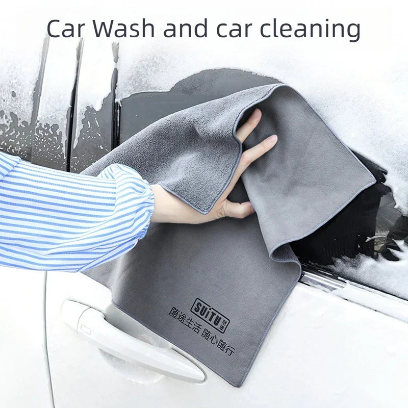 Car2025 Edition Wash Towel Coral Velvet Microfiber Cleaning Cloth 35x75cm Thickened Plush High Absorbent Fall