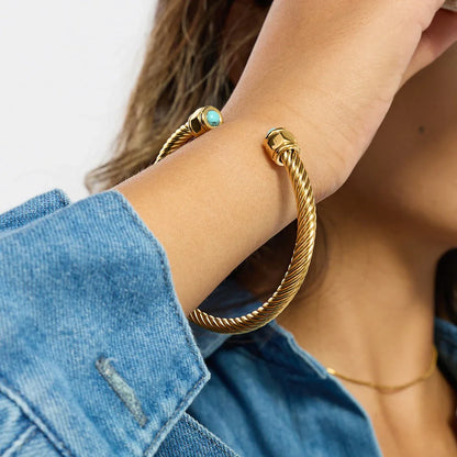 Gold Plated Stainless Steel Stackable Bracelet Kit Cuff Jewelry For Elegant Layering Spring 2026 Gift