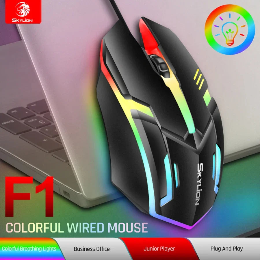 Wired RGB Gaming Mouse 3 Button USB Accurate Office
