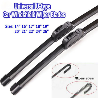 Windshield Car Wiper Blades U Type Universal Bracketless Frameless All Season 2026 Rain Ready