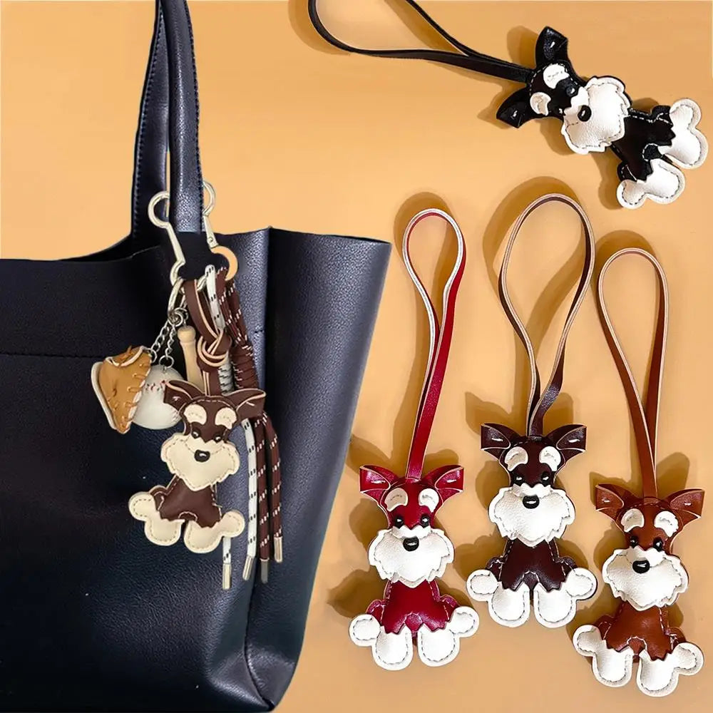 Keychain Bear PU Leather Mini Bag Charm Cute Gift Accessory