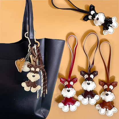 Keychain Bear PU Leather Mini Bag Charm Cute Gift Accessory