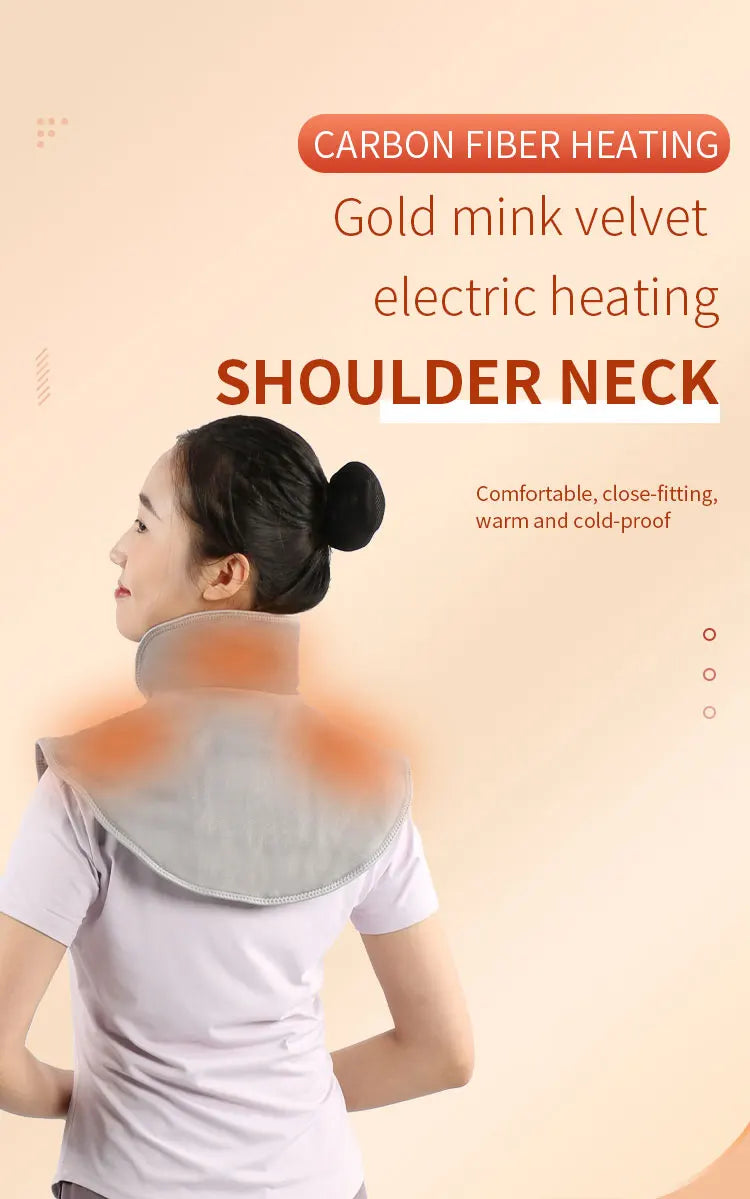 Pain Relief 2026 – Neck Shoulder Heating Massager Infrared Vibration Therapy Pad