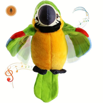 Macaw Talking Parrot Plush Toy - Animated Record & Speak Bird for Kids