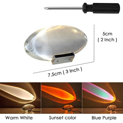 Table LED Lamp Crystal Projector Oval Glass Bedside Lamp Fall 2025 Halloween Mood Lighting Decor