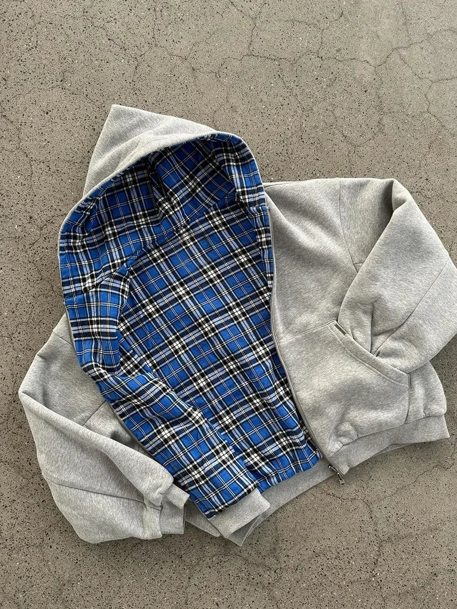 Cozy Oversized Women's Zip Hoodie - Boxy Cut, Cotton