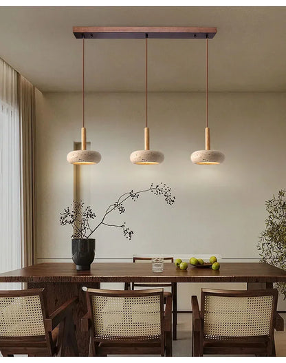 LED Japandi Pendant Lamp Yellow Stone Wabi Sabi Ambient Design