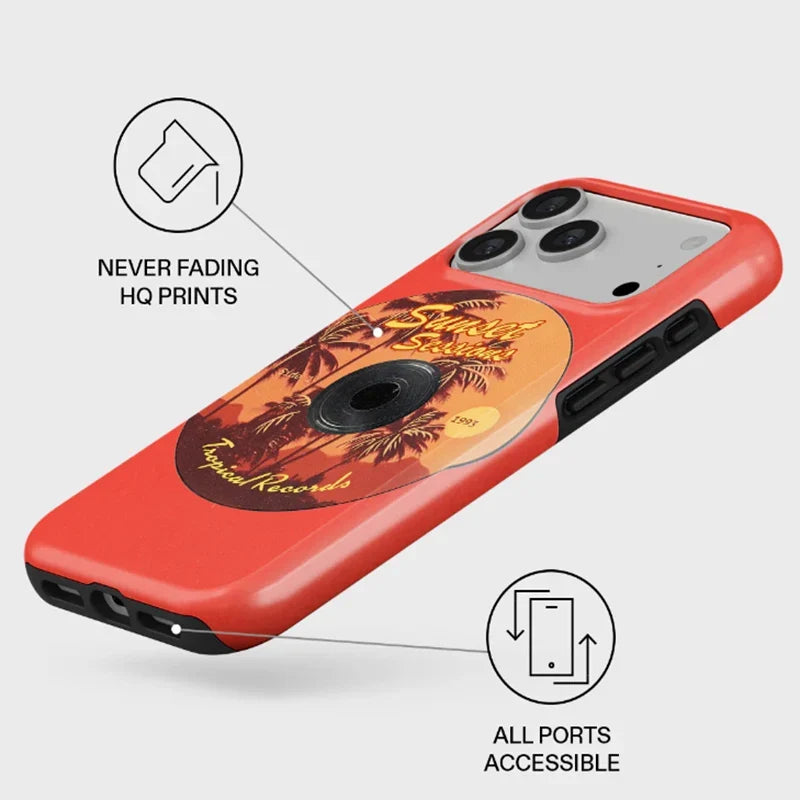Ocean Tropical Double-Layer iPhone Case - PC TPU Cartoon Design Washable Cover for iPhone 11 to 17