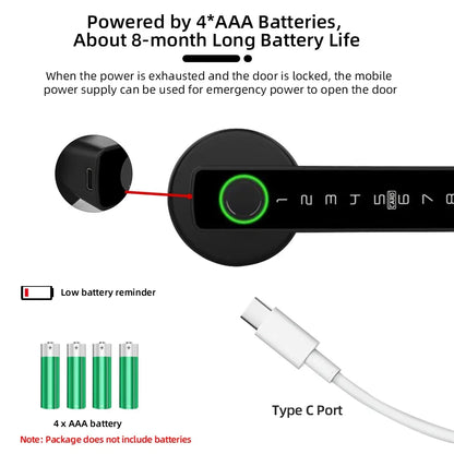 Smart Door Lock Fingerprint Bluetooth Tuya Digital Electronic Lock Smart Household 2025 Keyless Multi Access