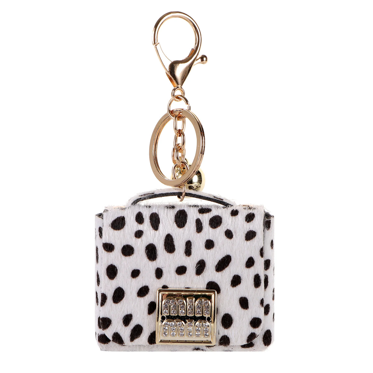 Free 1+1 Birkin Inspired Mini Hand Bag - Leopard Print Bag Charm Keychain
