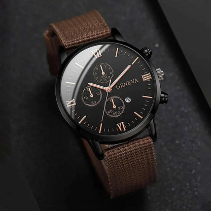 Quartz Watch And Bracelet Kit Nylon Band Casual Gift