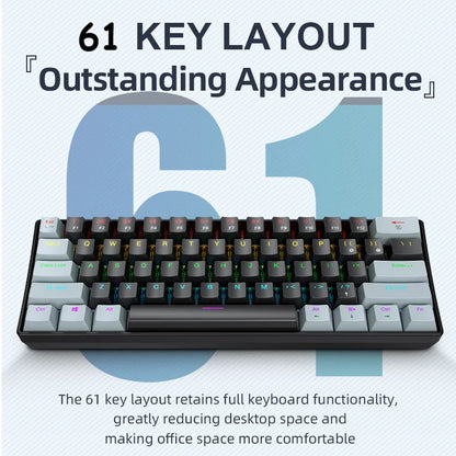 60 Percent Mechanical Mini Keyboard Wired RGB Travel-Friendly