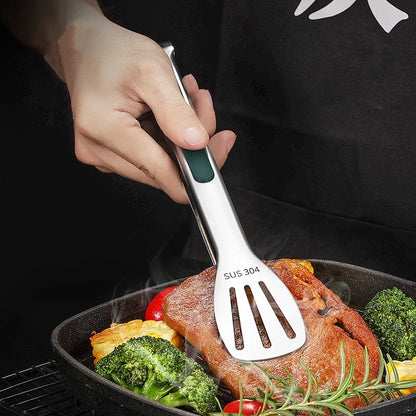 Slip Non Stainless Steel Food Tongs for Meat Salad Bread Clip Cooking Tools