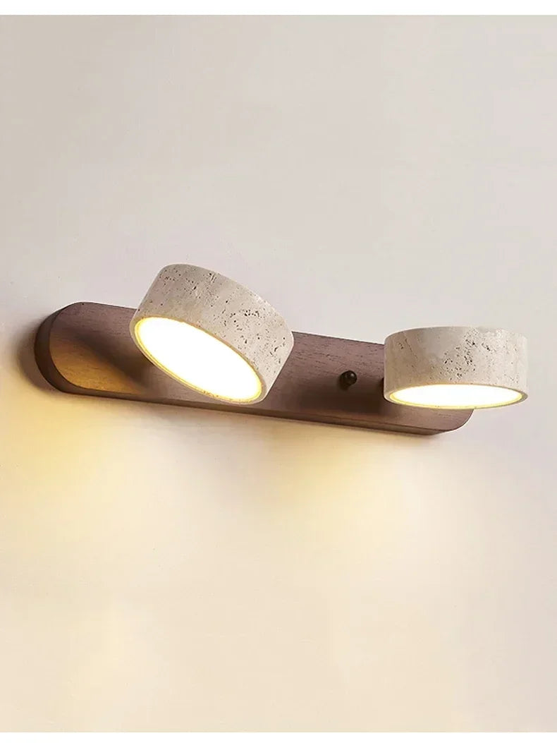 Wabi Japandi Sabi Round LED Wall Light With Mirror Bathroom