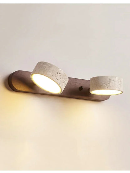 Wabi Japandi Sabi Round LED Wall Light With Mirror Bathroom