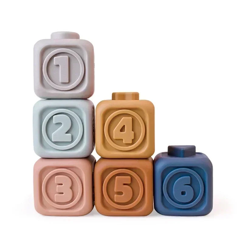 Variant image for Silicone Montessori Building Blocks for Babies - Stacking and Teething Toys for Early Learning, Safe and Lightweight, Bright Colors-3