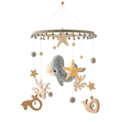 Crib Wooden Mobile Bracket Newborn Sensory Toys Soothing