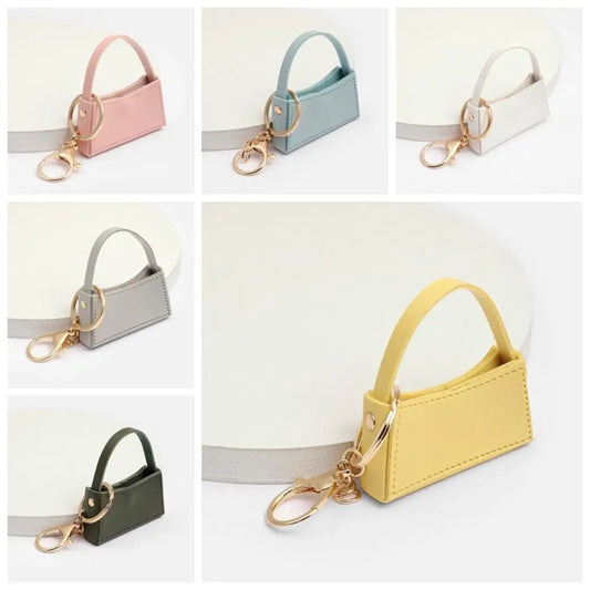 Free 1+1 Birkin Inspired Mini Hand Bag - Candy Color Bag Charm Keychain
