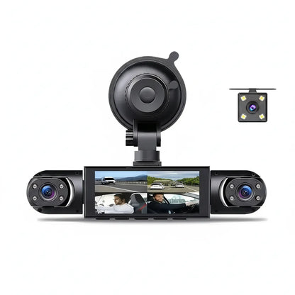 Front/Rear/Inside Cameras, Full HD 1080p Night Vision, Loop Recording Fall 2026 – Dash Cam 4 Channel Car DVR