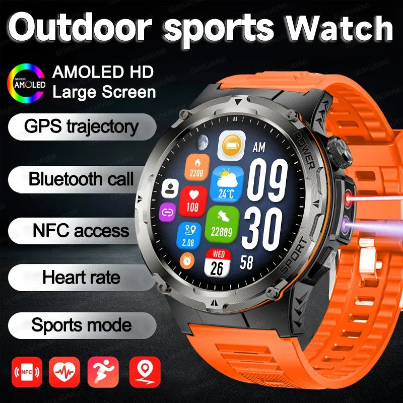 GPS Sports Smart Watch With AMOLED Display Compass NFC HD Calls Water-Resistant 500mAh Battery Fall 2025 Outdoor Trend