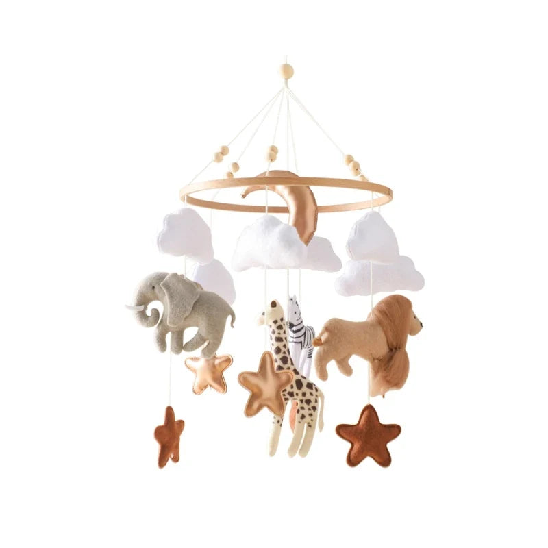 Crib Wooden Mobile Bracket Newborn Sensory Toys Soothing