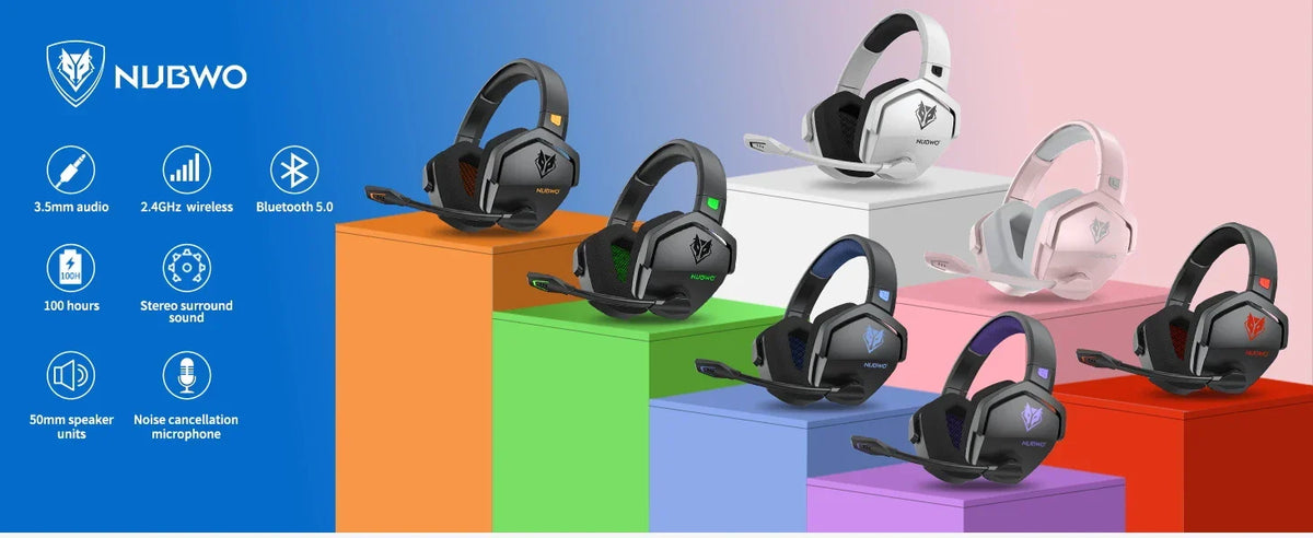 Cordless Gaming Headset With Mic Active Noise Cancellation