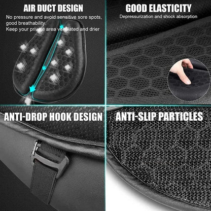 Gel Motorcycle Seat Cushion 3D Honeycomb Pressure Relief Anti-Slip Pad Long Ride Comfort
